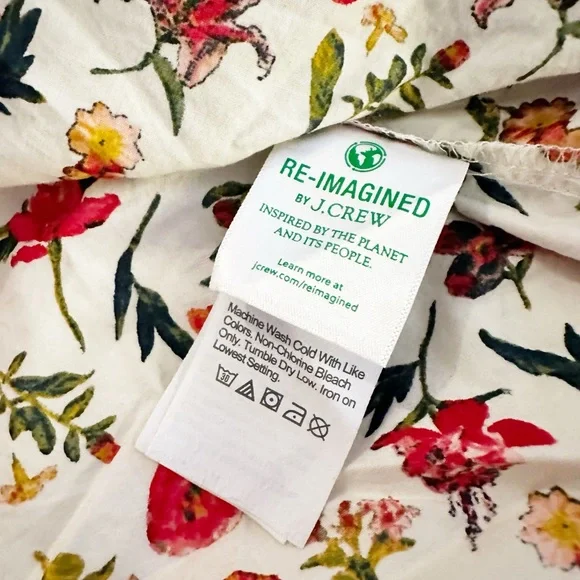J.‎ Crew Ruffle Tie Neck Floral Cotton Popover XXS - Picture 7 of 14